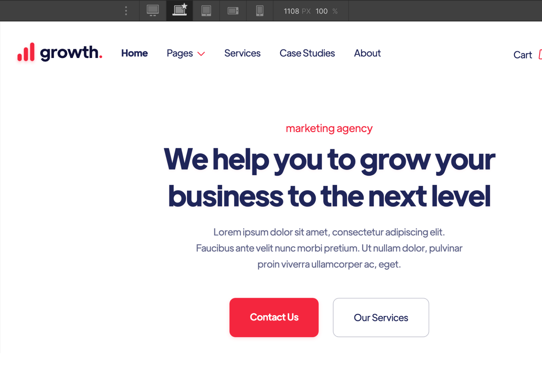 Responsive Design - Growth Webflow Template